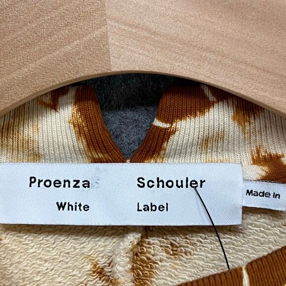Proenza Schouler White Label Sweatshirt Womens XS Ecru Brown Tie Dye Chic USA - Picture 11 of 14